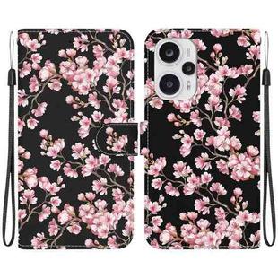 For Xiaomi Poco F5 / Redmi Note 12 Turbo Crystal Texture Colored Drawing Leather Phone Case(Plum Bossom)