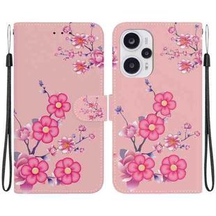 For Xiaomi Poco F5 / Redmi Note 12 Turbo Crystal Texture Colored Drawing Leather Phone Case(Cherry Blossoms)