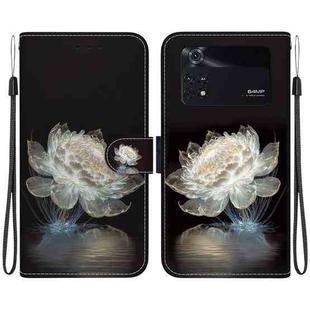 For Xiaomi Poco M4 Pro Crystal Texture Colored Drawing Leather Phone Case(Crystal Peony)