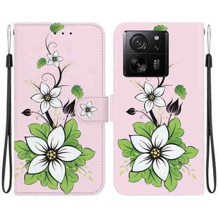 For Xiaomi 13T / 13T Pro / Redmi K60 Ultra Crystal Texture Colored Drawing Leather Phone Case(Lily)