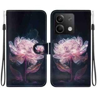 For Xiaomi Redmi Note 13 5G Crystal Texture Colored Drawing Leather Phone Case(Purple Peony)