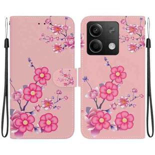 For Xiaomi Redmi Note 13 5G Crystal Texture Colored Drawing Leather Phone Case(Cherry Blossoms)