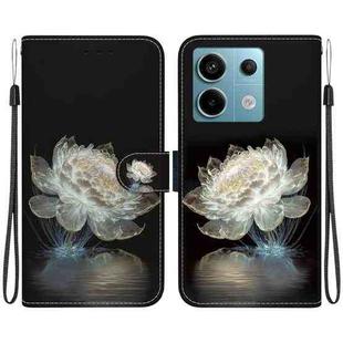 For Xiaomi Redmi Note 13 Pro 5G Crystal Texture Colored Drawing Leather Phone Case(Crystal Peony)