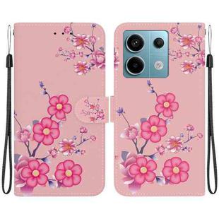 For Xiaomi Redmi Note 13 Pro 5G Crystal Texture Colored Drawing Leather Phone Case(Cherry Blossoms)