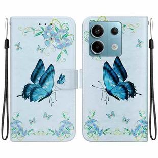 For Xiaomi Redmi Note 13 Pro 5G Crystal Texture Colored Drawing Leather Phone Case(Blue Pansies)