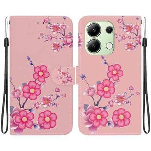 For Xiaomi Redmi Note 13 4G Global Crystal Texture Colored Drawing Leather Phone Case(Cherry Blossoms)