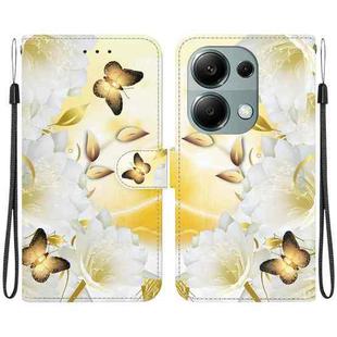 For Xiaomi Redmi Note 13 Pro 4G Crystal Texture Colored Drawing Leather Phone Case(Gold Butterfly Epiphyllum)