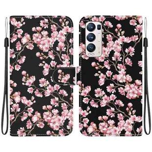 For OPPO Find X3 Neo / Reno5 Pro+ 5G Crystal Texture Colored Drawing Leather Phone Case(Plum Bossom)