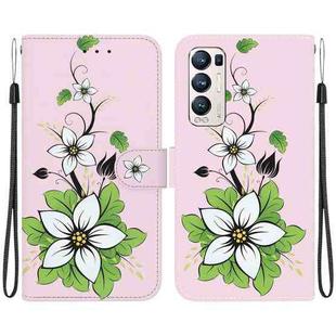 For OPPO Find X3 Neo / Reno5 Pro+ 5G Crystal Texture Colored Drawing Leather Phone Case(Lily)