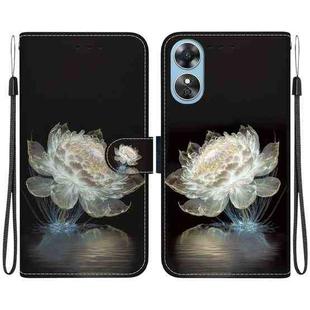 For OPPO A17 / A17K Crystal Texture Colored Drawing Leather Phone Case(Crystal Peony)
