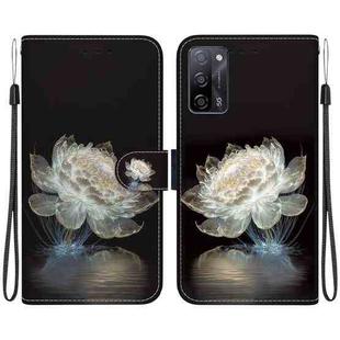 For OPPO A55 5G / A55s 5G Crystal Texture Colored Drawing Leather Phone Case(Crystal Peony)