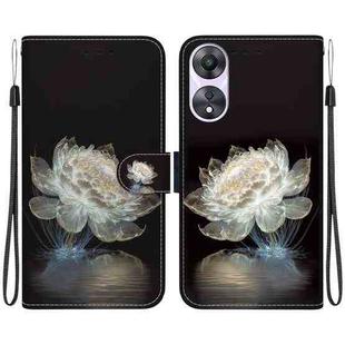 For OPPO A58 4G Crystal Texture Colored Drawing Leather Phone Case(Crystal Peony)