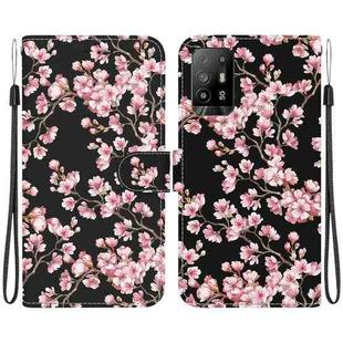 For OPPO A94 5G / F19 Pro+ Crystal Texture Colored Drawing Leather Phone Case(Plum Bossom)