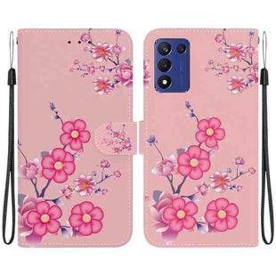 For OPPO K9s 5G Crystal Texture Colored Drawing Leather Phone Case(Cherry Blossoms)