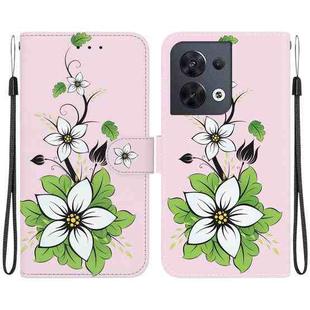 For OPPO Reno8 5G Crystal Texture Colored Drawing Leather Phone Case(Lily)