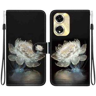 For OPPO A59 5G / A2M Crystal Texture Colored Drawing Leather Phone Case(Crystal Peony)