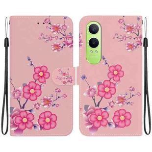 For OPPO K12x Crystal Texture Colored Drawing Leather Phone Case(Cherry Blossoms)