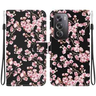 For OPPO Reno12 Pro 5G Global Crystal Texture Colored Drawing Leather Phone Case(Plum Bossom)