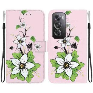 For OPPO Reno12 Pro 5G Global Crystal Texture Colored Drawing Leather Phone Case(Lily)