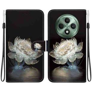 For OPPO Reno12 F 5G Crystal Texture Colored Drawing Leather Phone Case(Crystal Peony)