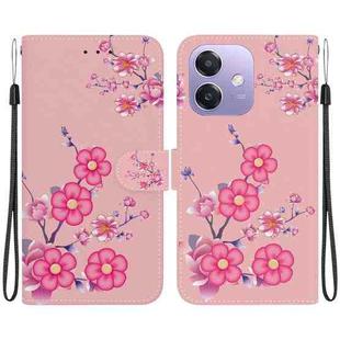 For OPPO A5x 5G / A3 4G / 5G / A3x 4G / 5G Crystal Texture Colored Drawing Leather Phone Case(Cherry Blossoms)