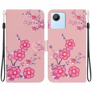 For Realme C30 / C30s Crystal Texture Colored Drawing Leather Phone Case(Cherry Blossoms)