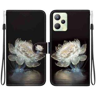 For Realme C35 Crystal Texture Colored Drawing Leather Phone Case(Crystal Peony)