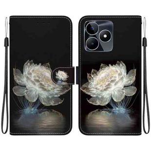 For Realme C53 / Narzo N53 Crystal Texture Colored Drawing Leather Phone Case(Crystal Peony)
