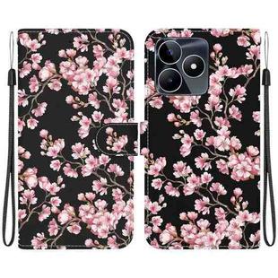 For Realme C53 / Narzo N53 Crystal Texture Colored Drawing Leather Phone Case(Plum Bossom)