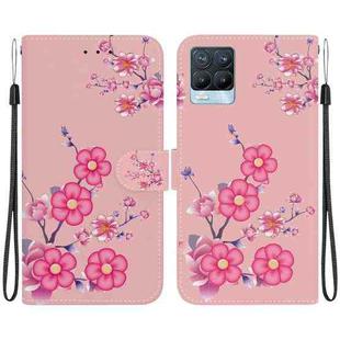 For Realme 8 / 8 Pro Crystal Texture Colored Drawing Leather Phone Case(Cherry Blossoms)