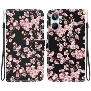 For Realme 10 4G Crystal Texture Colored Drawing Leather Phone Case(Plum Bossom)