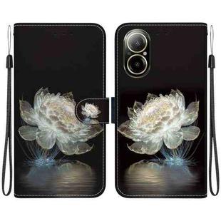 For Realme C67 4G Global Crystal Texture Colored Drawing Leather Phone Case(Crystal Peony)
