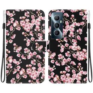 For Realme C65 4G Crystal Texture Colored Drawing Leather Phone Case(Plum Bossom)
