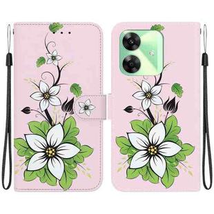 For Realme C61 / C63 / Note 60 Crystal Texture Colored Drawing Leather Phone Case(Lily)