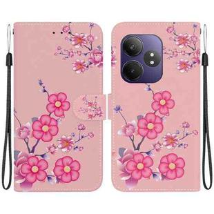 For Realme GT 6 / GT 6T / GT Neo6 Crystal Texture Colored Drawing Leather Phone Case(Cherry Blossoms)