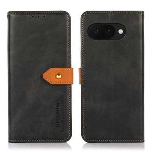 For Google Pixel 9a KHAZNEH Dual-color Cowhide Texture Flip Leather Phone Case(Black)