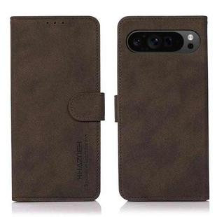 For Google Pixel 9 Pro KHAZNEH Matte Texture Leather Phone Case(Brown)