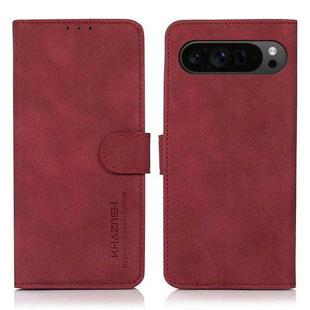 For Google Pixel 9 Pro KHAZNEH Matte Texture Leather Phone Case(Red)
