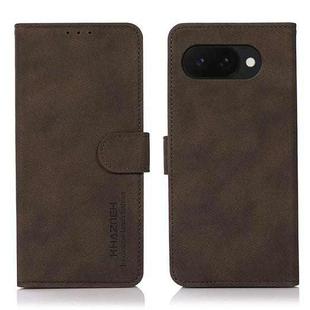 For Google Pixel 9a KHAZNEH Matte Texture Leather Phone Case(Brown)