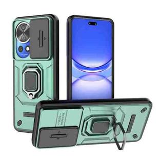 For Huawei Nova 12 Pro 5G Sliding Camshield TPU + PC Shockproof Phone Case with Holder(Green)