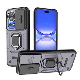 For Huawei Nova 12 Pro 5G Sliding Camshield TPU + PC Shockproof Phone Case with Holder(Purple)