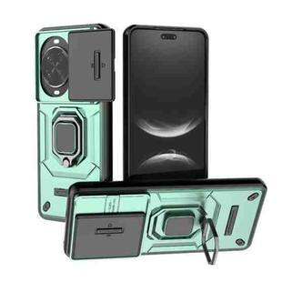 For Huawei nova 14 Pro 5G Sliding Camshield TPU + PC Shockproof Phone Case with Holder(Green)