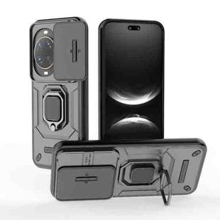 For Huawei nova 14 Ultra 5G Sliding Camshield TPU + PC Shockproof Phone Case with Holder(Black)