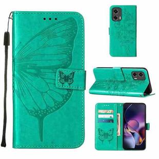 For Motorola Moto G Stylus 5G 2024 Embossed Butterfly Leather Phone Case(Green)