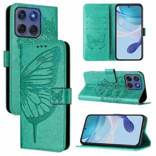 For Motorola Edge 5G 2025 / 60 Fusion 5G Embossed Butterfly Leather Phone Case(Green)