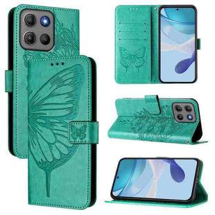 For Motorola Moto G15 / G15 Power Embossed Butterfly Leather Phone Case(Green)