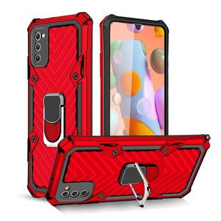 For Samsung Galaxy A41 Cool Armor PC + TPU Shockproof Case with 360 Degree Rotation Ring Holder(Red)