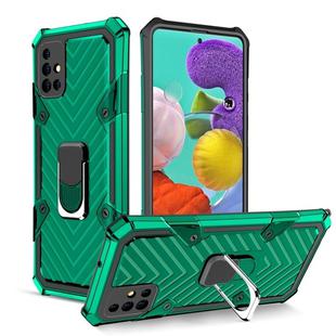 For Samsung Galaxy A51 Cool Armor PC + TPU Shockproof Case with 360 Degree Rotation Ring Holder(Dark Green)