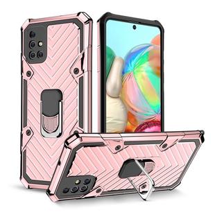 For Samsung Galaxy A71 Cool Armor PC + TPU Shockproof Case with 360 Degree Rotation Ring Holder(Rose Gold)