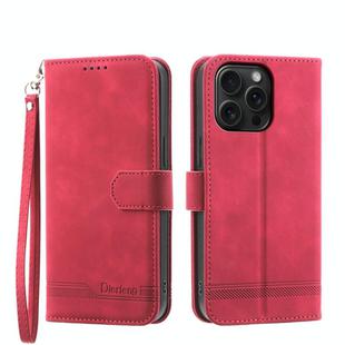 For iPhone 15 Pro Max Dierfeng Dream Line TPU + PU Leather Phone Case(Red)